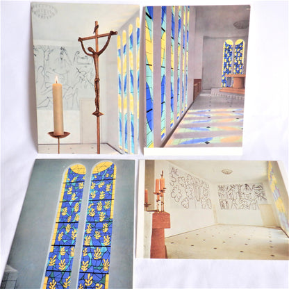 POSTCARD, Set of 9, Vintage Colour Photographs by HENRI MATISSE, of The Chapelle du Rosaire a Vence, RARE!