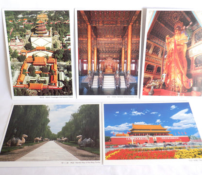 POSTCARD, Set of 11, Vintage Full-Colour Postcards of Best Scenery and Sights in BEIJING, CHINA