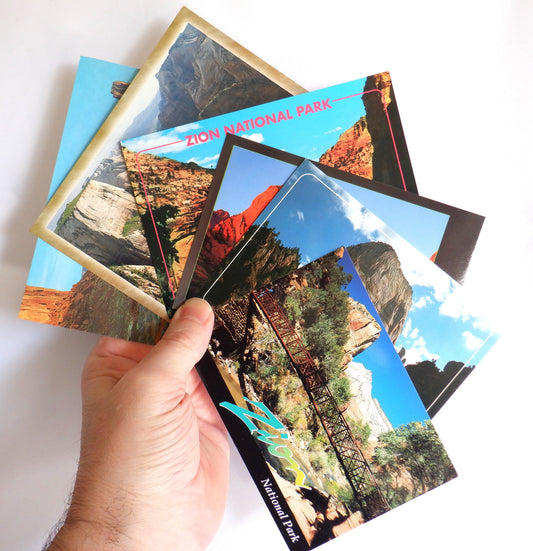 POSTCARD, Set of 6, Vintage Arial Photo Postcards of Zion National Park in Utah, UNITED STATES OF AMERICA