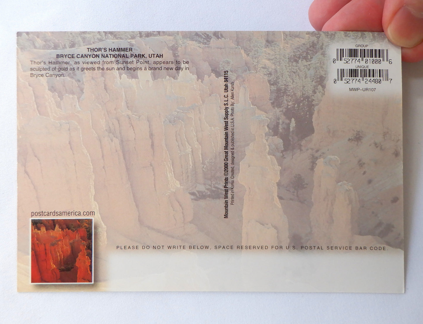 POSTCARD, Set of 3, Stunning Vintage Postcards of Bryce Canyon Hoodoos in Utah, UNITED STATES OF AMERICA