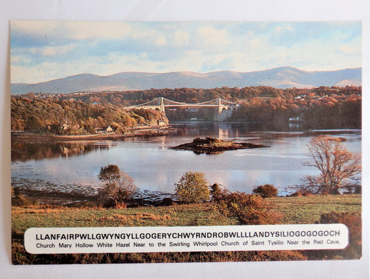 POSTCARD, Set of 1, The Wales Village with the World's Longest Name! UNITED KINGDOM