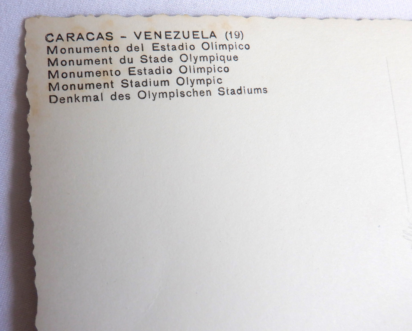 POSTCARD, Set of 1, Vintage 1950's B&W Postcard from Caracas of The Estadio Olimpico de la UCV, Olympic Stadium Monument, VENEZUELA