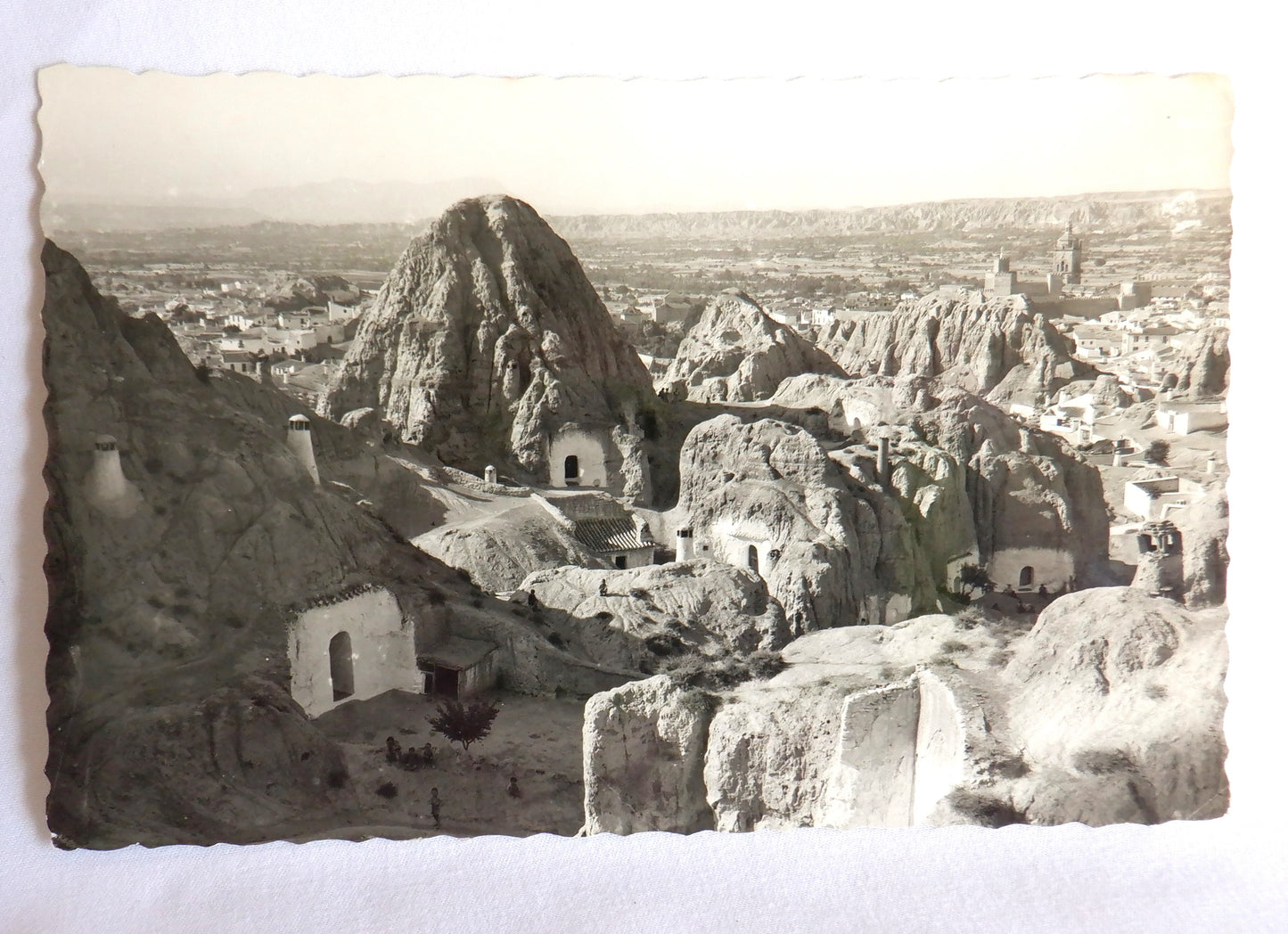 POSTCARD, Set of 1, Vintage Photographic Arial View of the Famous GUADIX CAVES, SPAIN