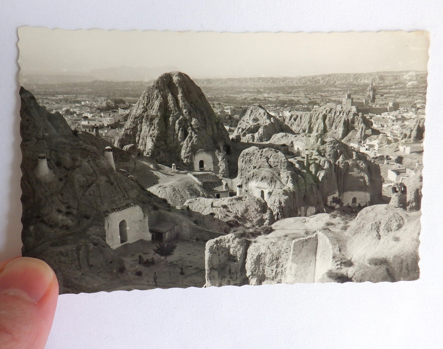 POSTCARD, Set of 1, Vintage Photographic Arial View of the Famous GUADIX CAVES, SPAIN