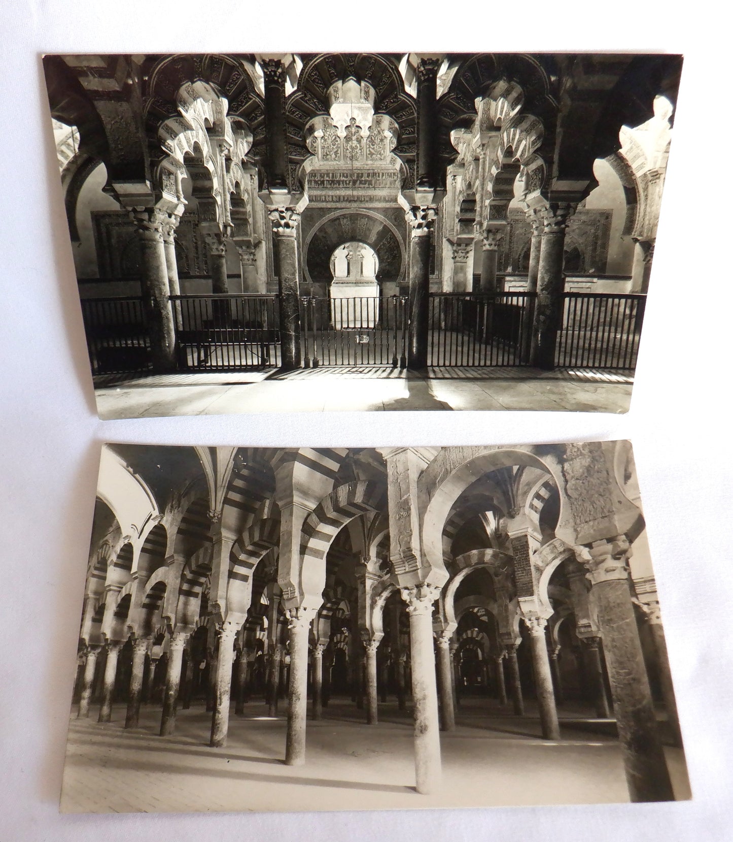 POSTCARD, Set of 2, Vintage Interior View Postcards in Black & White of Cordoba Cathedral, SPAIN