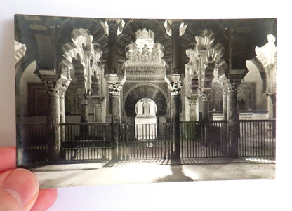 POSTCARD, Set of 2, Vintage Interior View Postcards in Black & White of Cordoba Cathedral, SPAIN