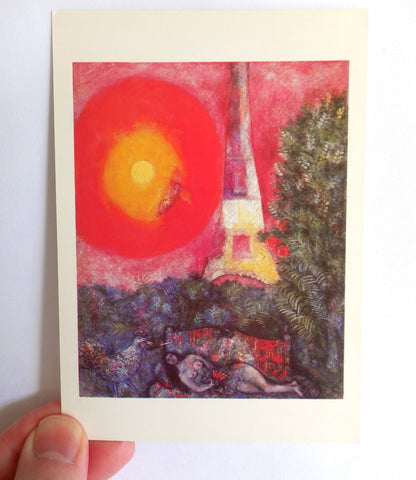 POSTCARD, Set of 1, Vintage MARC CHAGALL Postcard: The Eiffel Tower 1923, CANADA