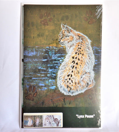 Vintage Art Card Collection by Carol Ann Sanders: 'PREDATOR PRINTS' Set of 4 (Brand-New Old-Stock)