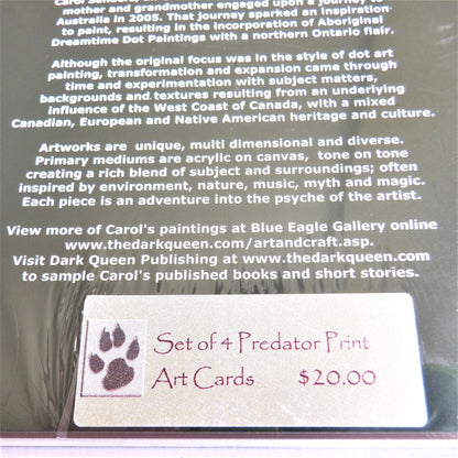 Vintage Art Card Collection by Carol Ann Sanders: 'PREDATOR PRINTS' Set of 4 (Brand-New Old-Stock)