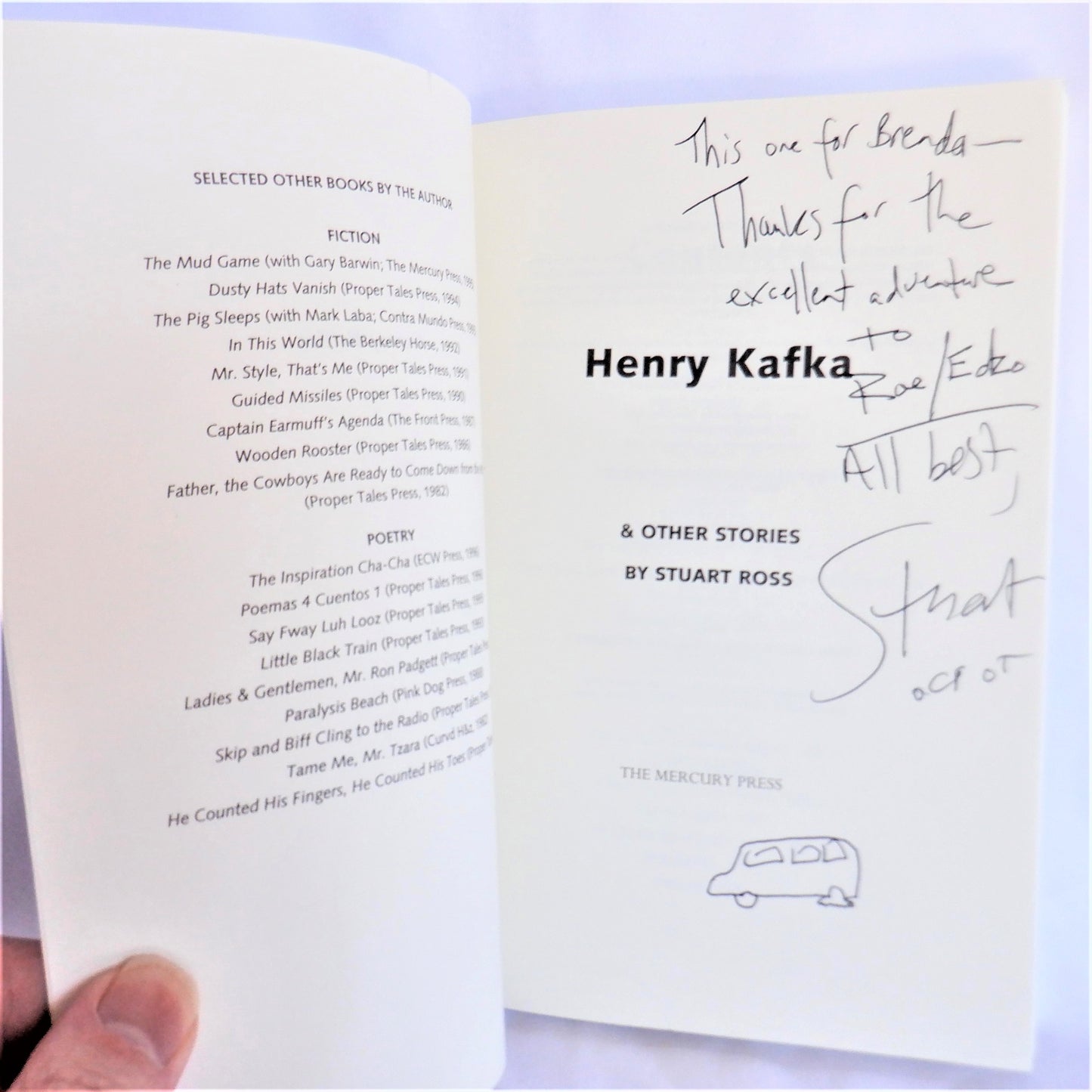 HENRY KAFKA AND OTHER STORIES: Short Stories by Stuart Ross (1st Ed. SIGNED)