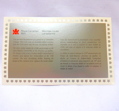 1988 Double Dollar 7-Coin CDN Proof Set: SAINT-MAURICE IRONWORKS 250th Anniversary (NEW Loonie!)