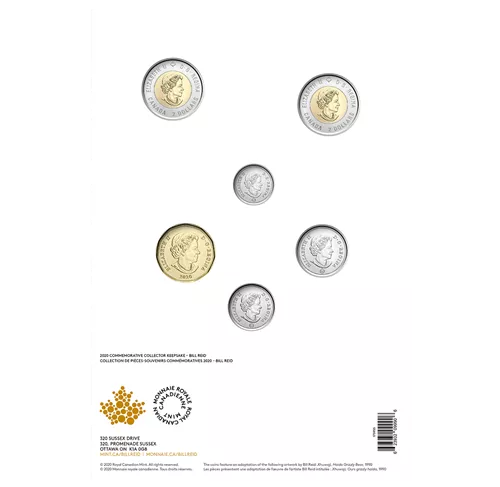 2020 BILL REID 6-Coin Canadian Commemorative Collector Set, Includes TWO TOONIES: Coloured & Non-Coloured!