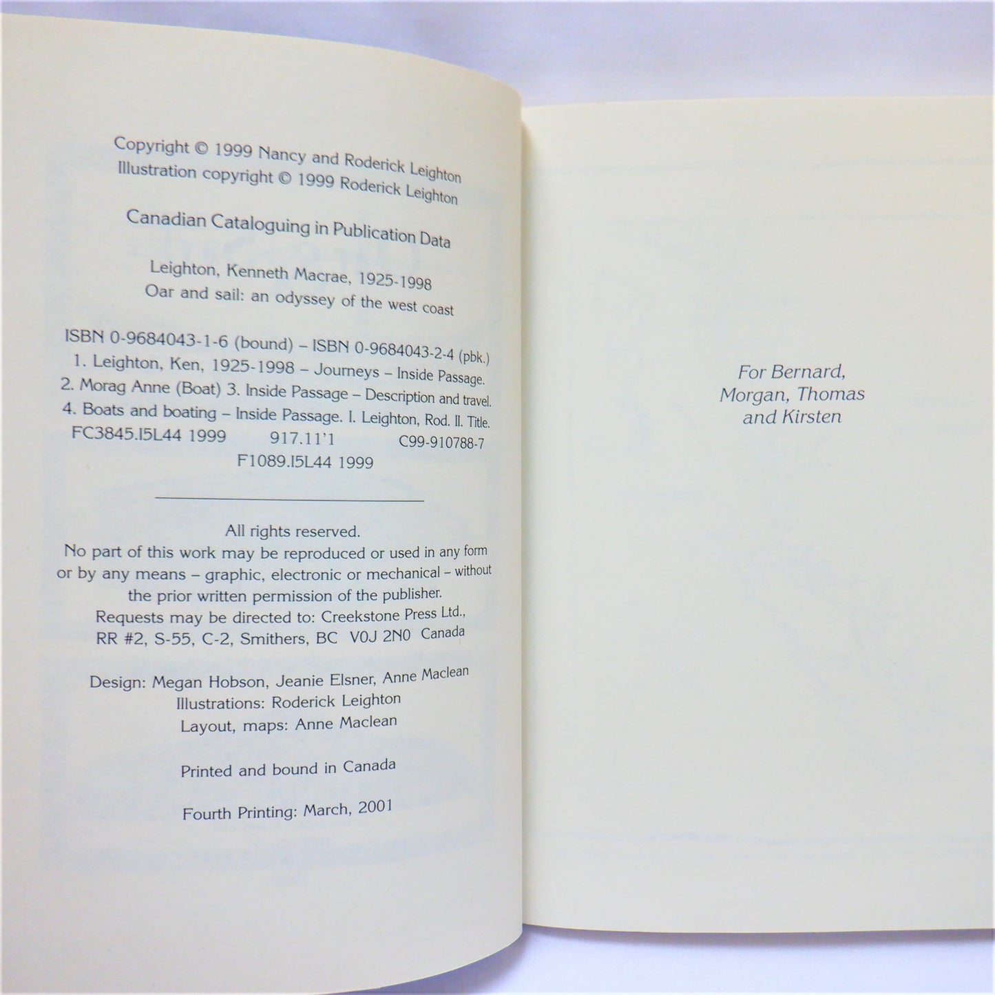 OAR & SAIL, An Odyssey of the West Coast, by Kenneth Macrae Leighton, 2001