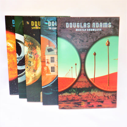 THE HITCHHIKER TRILOGY, The 2002 Picador UK Boxed Set of FIVE SOFTCOVER Books, by Douglas Adams