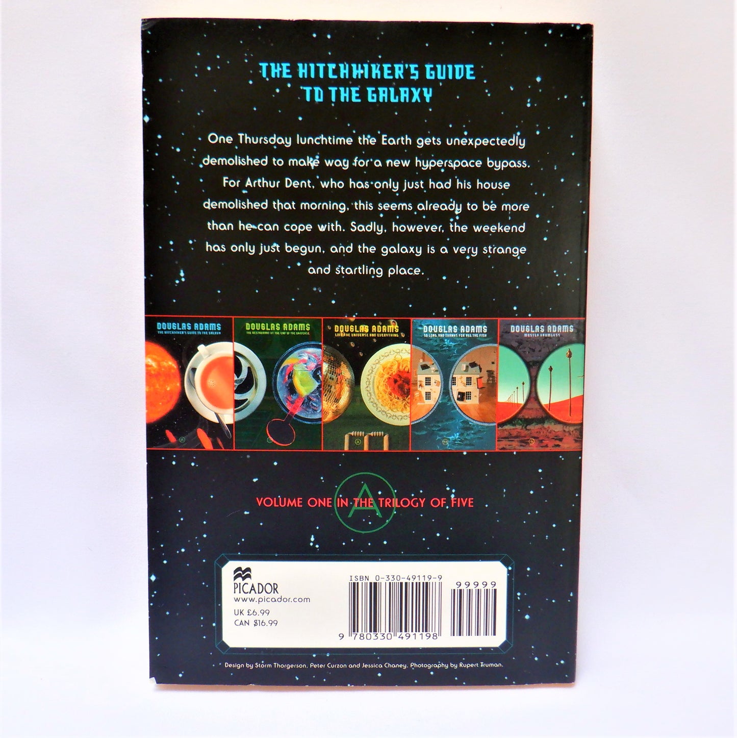 THE HITCHHIKER TRILOGY, The 2002 Picador UK Boxed Set of FIVE SOFTCOVER Books, by Douglas Adams