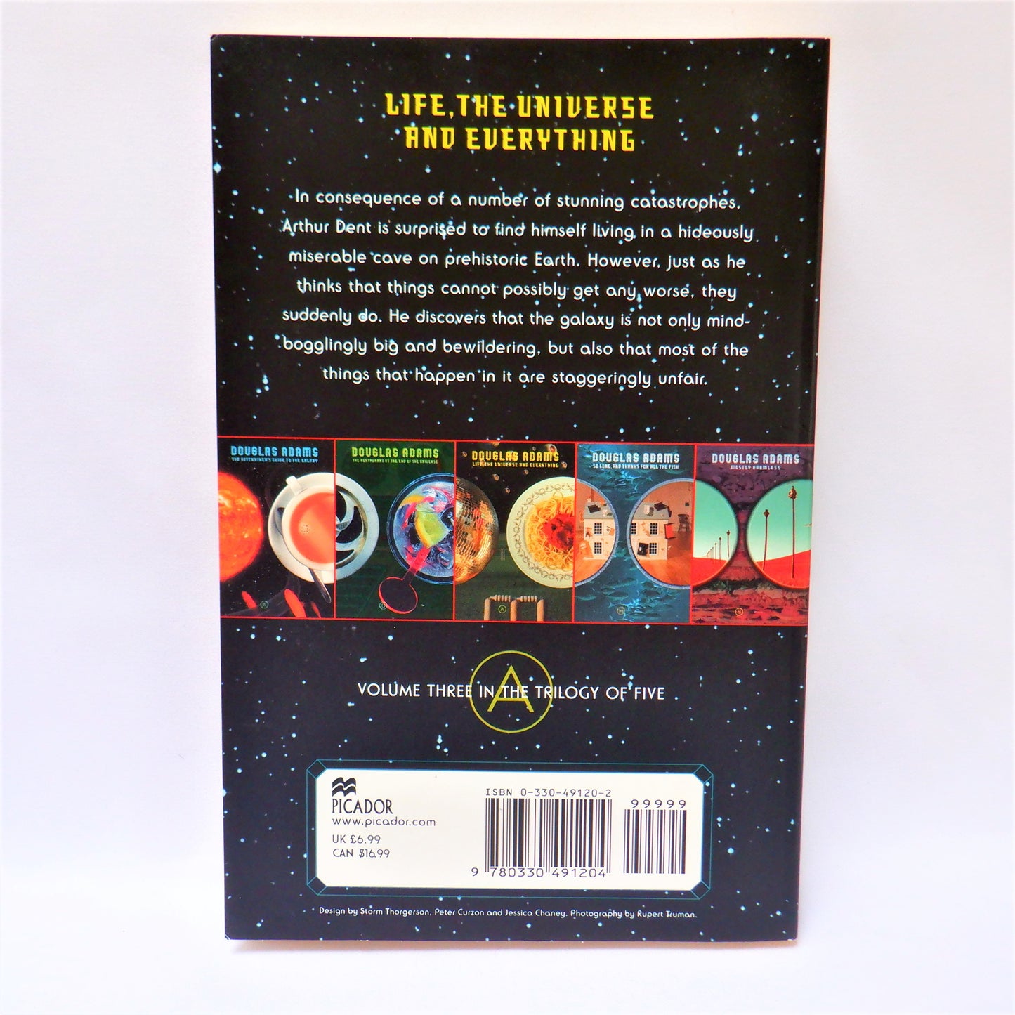 THE HITCHHIKER TRILOGY, The 2002 Picador UK Boxed Set of FIVE SOFTCOVER Books, by Douglas Adams