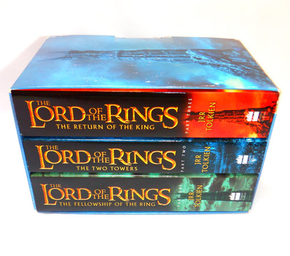 LORD OF THE RINGS, The 2002 HarperCollins 3-Book Boxed-Set with RARE New Line Cinema Movie Image Covers, by J.R.R. Tolkien