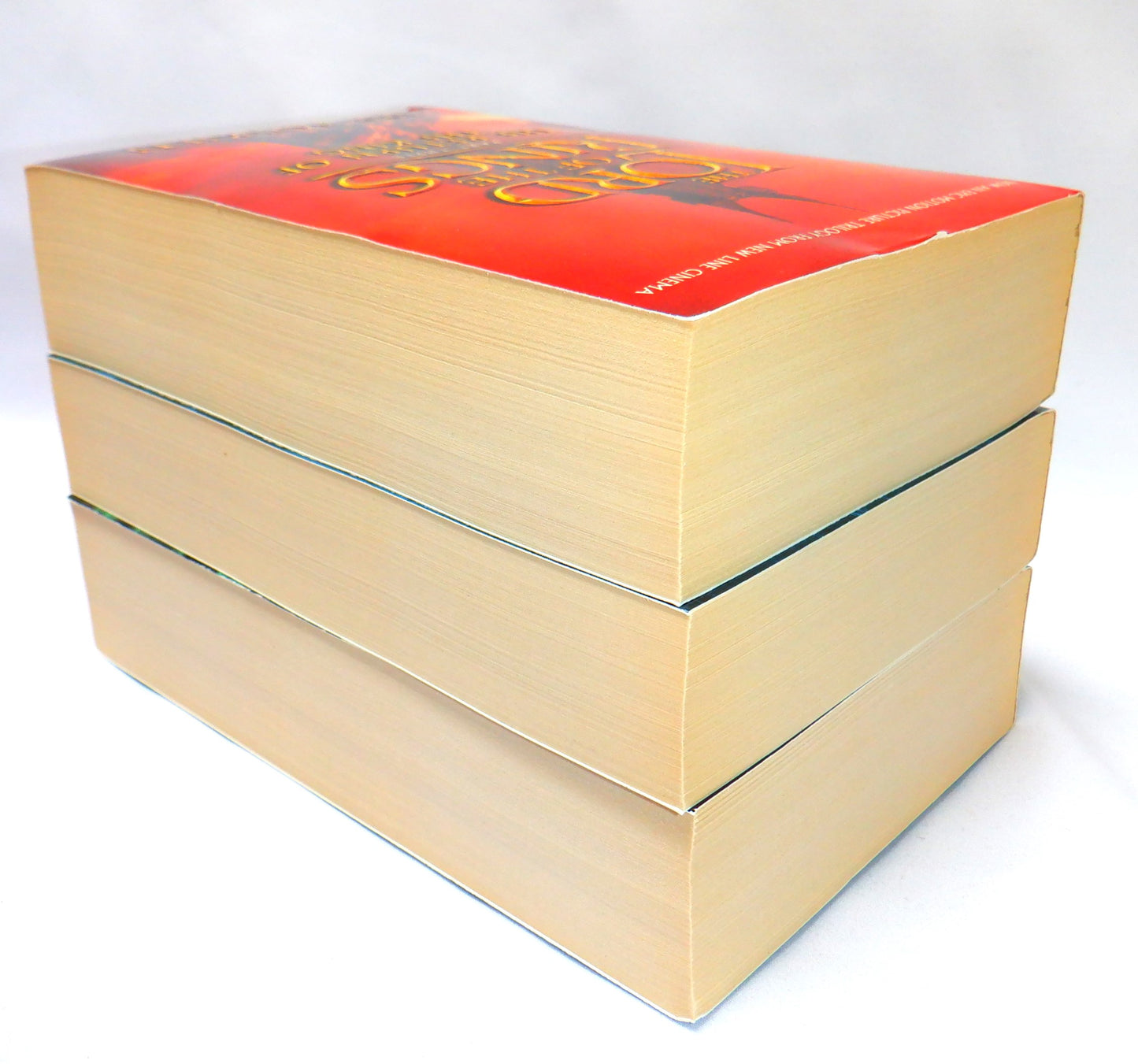 LORD OF THE RINGS, The 2002 HarperCollins 3-Book Boxed-Set with RARE New Line Cinema Movie Image Covers, by J.R.R. Tolkien