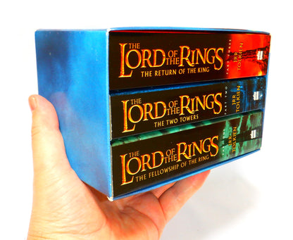 LORD OF THE RINGS, The 2002 HarperCollins 3-Book Boxed-Set with RARE New Line Cinema Movie Image Covers, by J.R.R. Tolkien