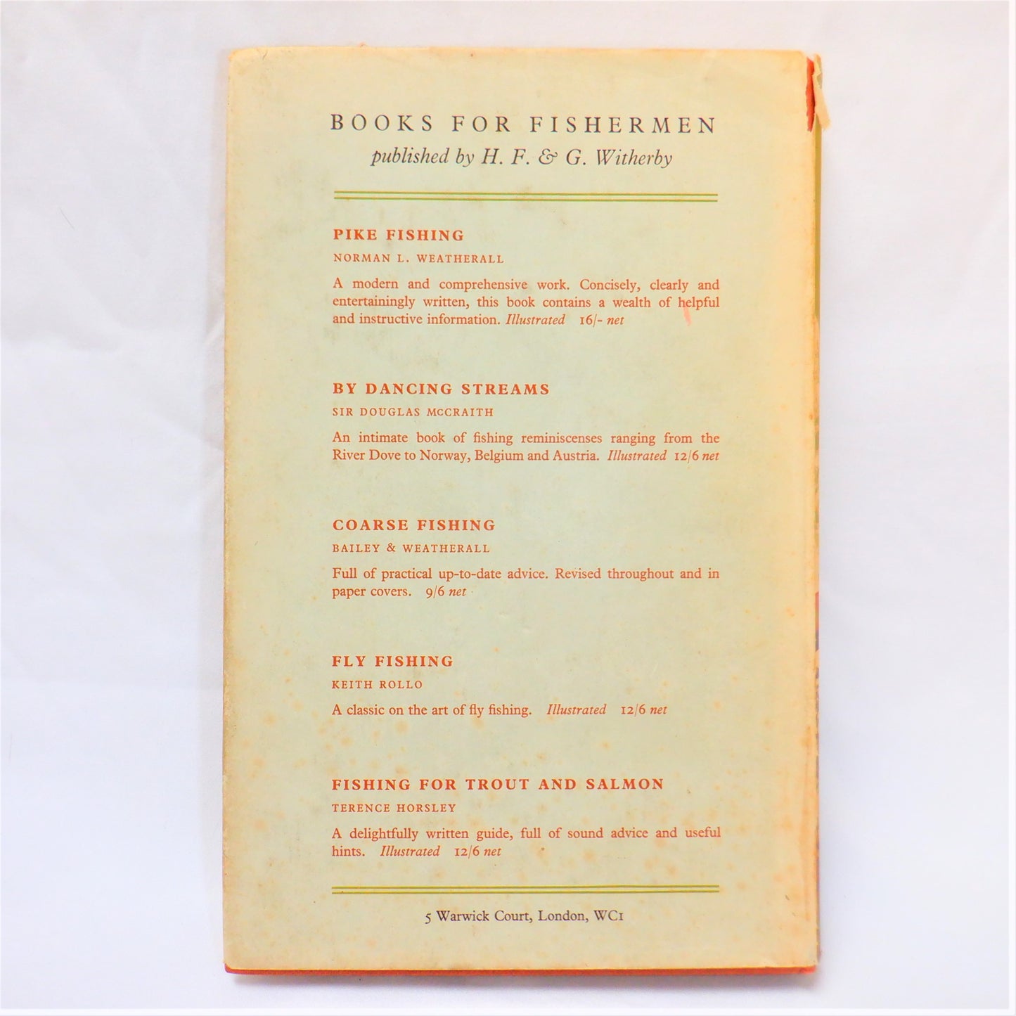 FISHERMAN'S FORUM, Contentions on Trout and Salmon, by Daniel F. McCrea (1961 1st Ed.)