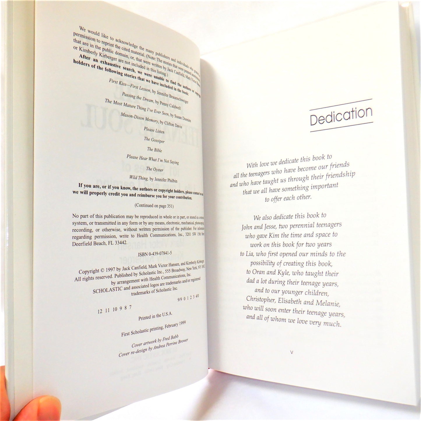 CHICKEN SOUP FOR THE TEENAGE SOUL, Volumes I & II, by Jack Canfield, Mark Victor Hansen & Kimberly Kirberger (1999 1st Scholastic Editions)