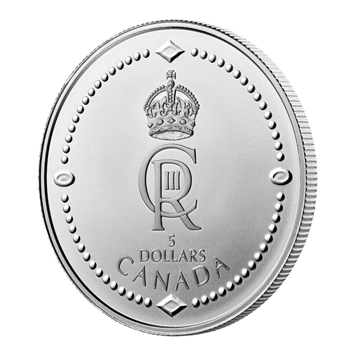 2023 $5 Canadian .9999 Pure Silver Coin: His Majesty King Charles III's ROYAL CYPHER