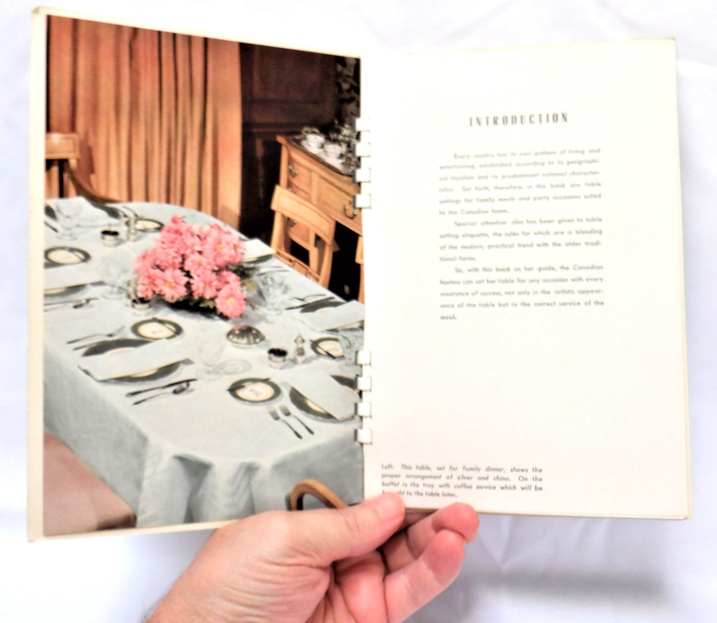 GLAMOUR AND THE HOSTESS, A Marie Holmes Guide Book to Canadian Table Setting, by The Northumbria Sterling Silver Company, TORONTO, 1950's