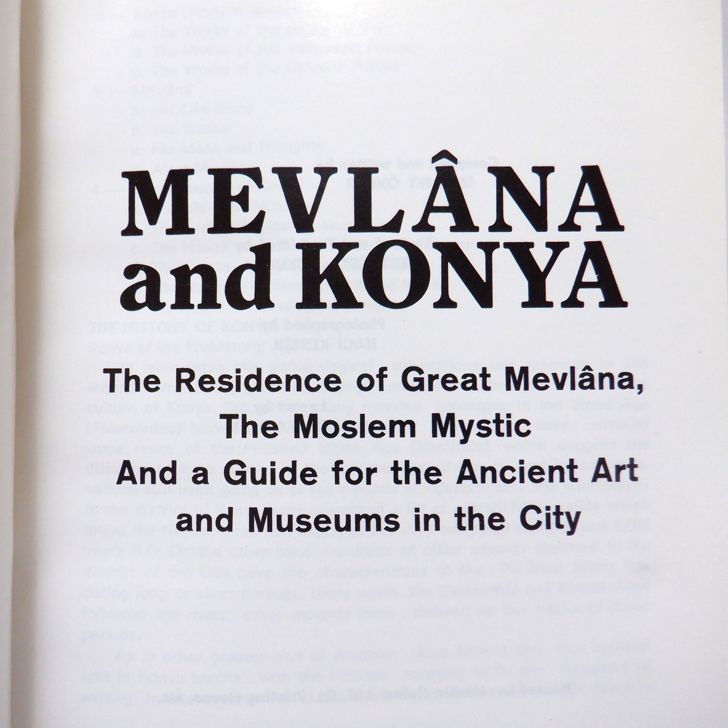 Vintage 1960's Full-Colour Tourist Souvenir Guide Book From Turkey: 'MEVLANA and KONYA'