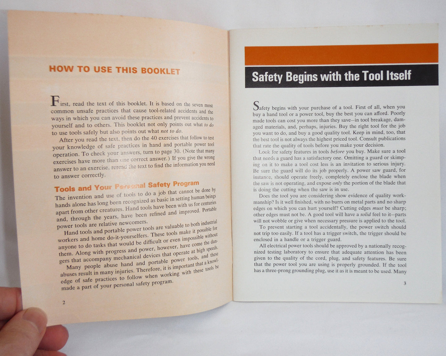 USING HAND TOOLS AND PORTABLE POWER TOOLS SAFELY, by The National Safety Council, Chicago, USA, 1982