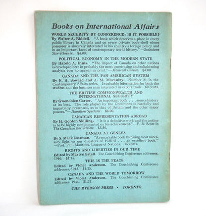 CANADA IN A NEW WORLD, by The Canadian Institute on Public Affairs, Edited by Eugene Forsey, 1948