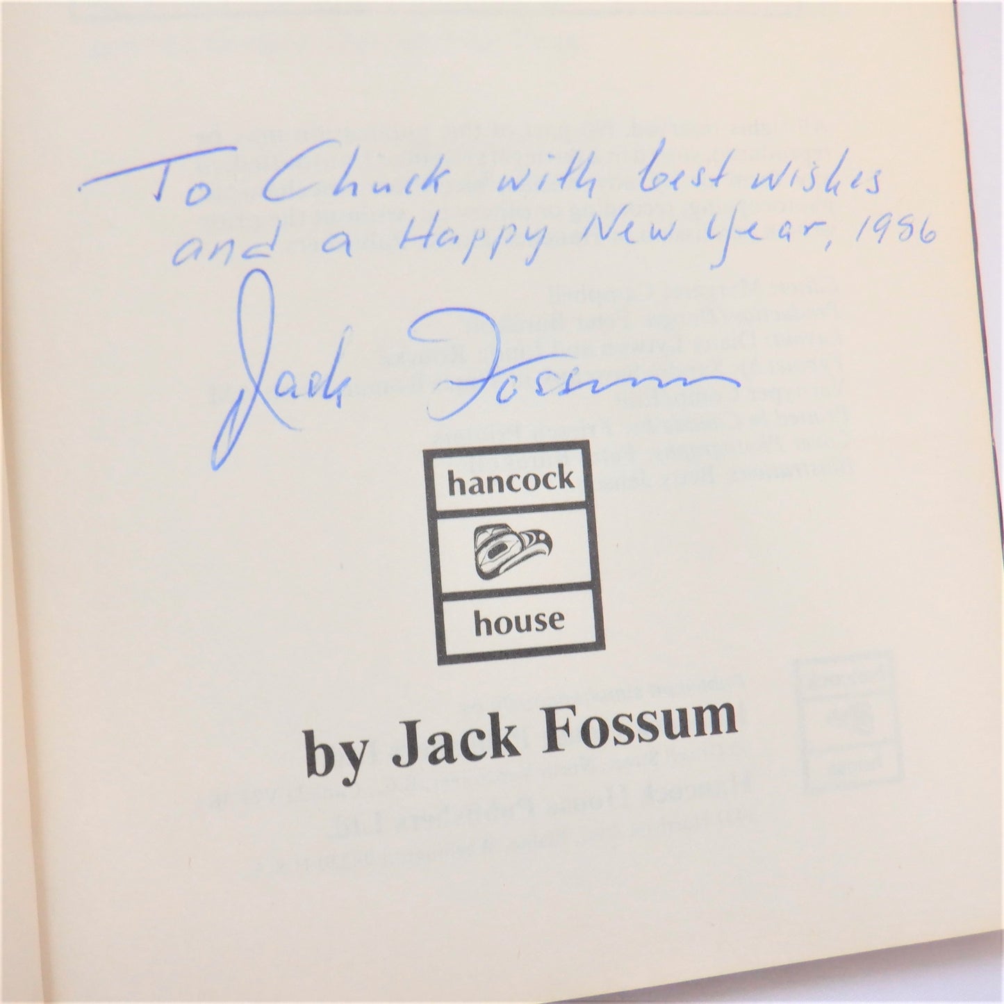 COP IN THE CLOSET, by Jack Fossum (1st Ed. SIGNED)