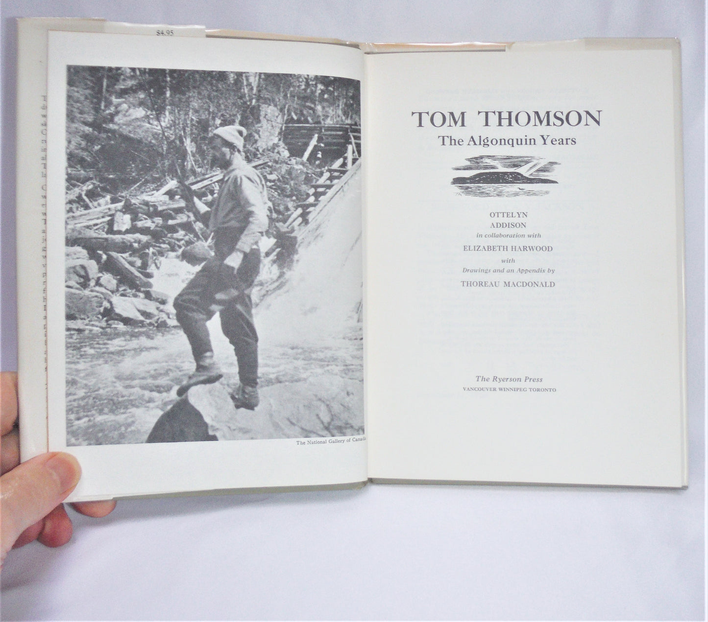 TOM THOMSON, THE ALGONQUIN YEARS, by Ottelyn Addison & Elizabeth Harwood (1969 1st Ed.)