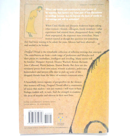 DROPPED THREADS…What We Aren't Told, Canadian Short Stories Edited by Carol Shields & Marjorie Anderson  (2001 1st Ed.)