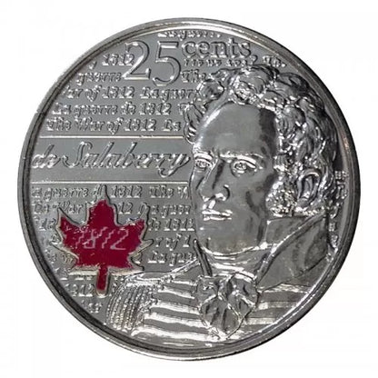 2013 Canadian 25-Cent Quarters, TWO Pack of 5-Coins EACH Coloured and Not Coloured: SALABERRY