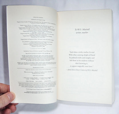 WHEN WE WERE YOUNG, An Anthology of Canadian Stories, Selected and Introduced by Stuart McLean, 2008