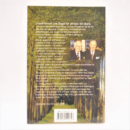 THE RUNWAY OF LIFE, by Peter Legge: Includes Lessons on Success From Master Business Leader Joe Segal (1st Ed. SIGNED)