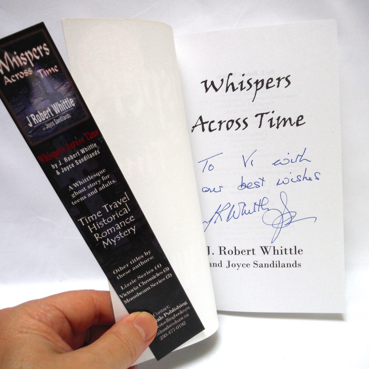 WHISPERS ACROSS TIME, A Novel by J. Robert Whittle & Joyce Sandilands (1st Ed. SIGNED)