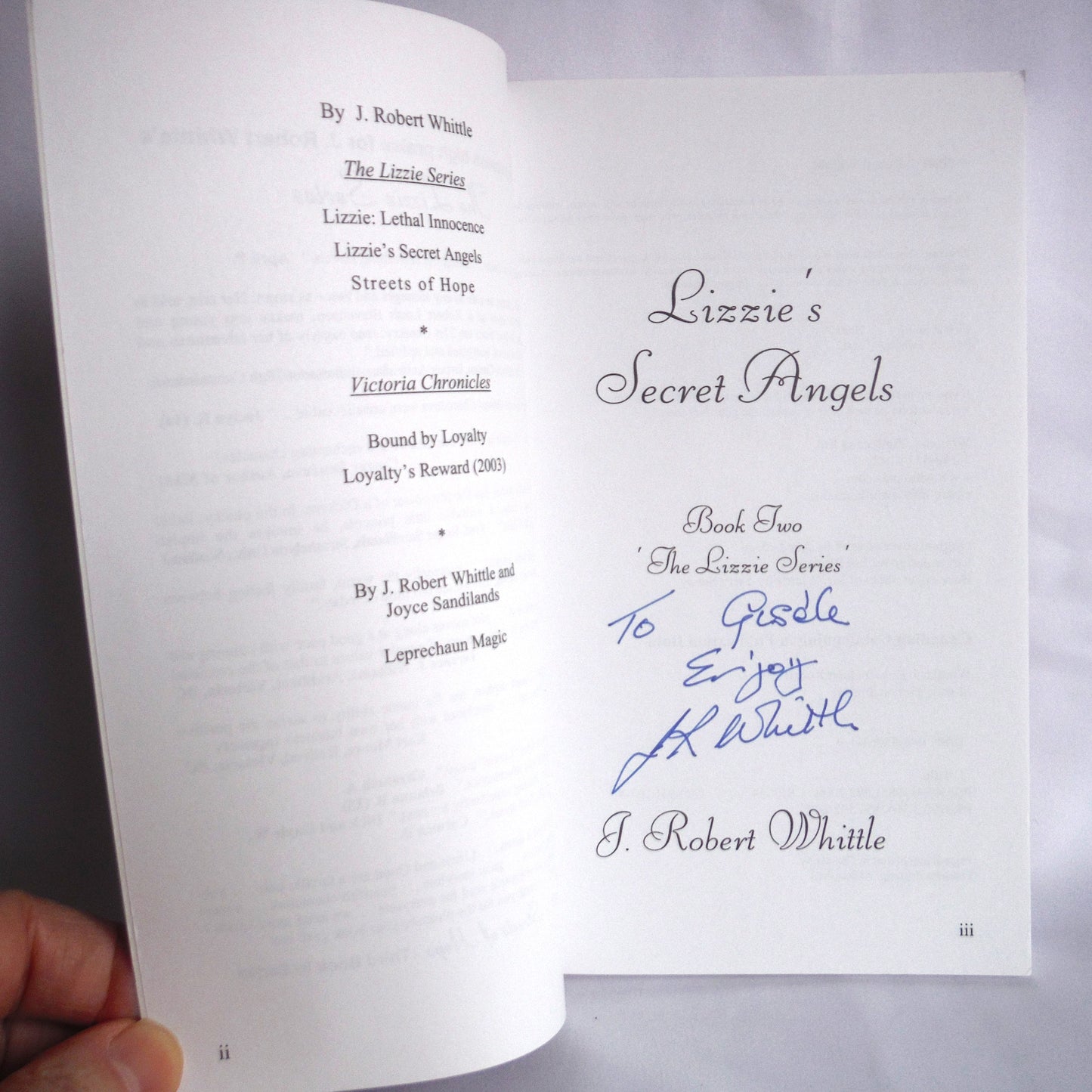 LIZZIE'S SECRET ANGELS, Book Two in the Lizzie Series, by J. Robert Whittle (1st Ed. SIGNED)