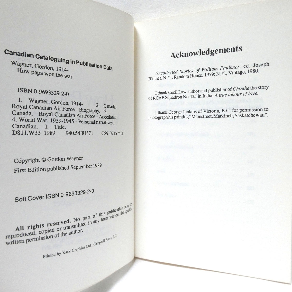 HOW PAPA WON THE WAR, Memoirs by Gordon Wagner "ULTRA RARE COMBO PACKAGE!" (1st Ed. SIGNED)