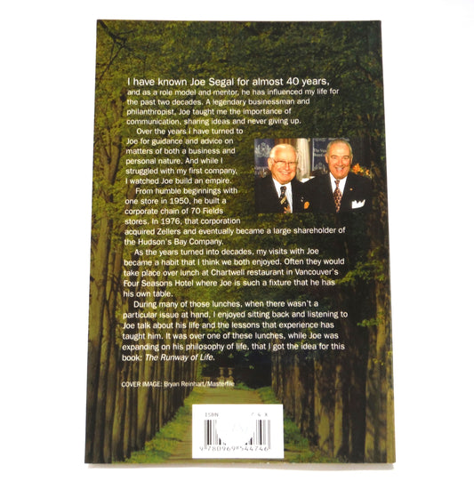 THE RUNWAY OF LIFE, Lessons on Success From Master Business Leader Joe Segal (1st Ed. SIGNED)