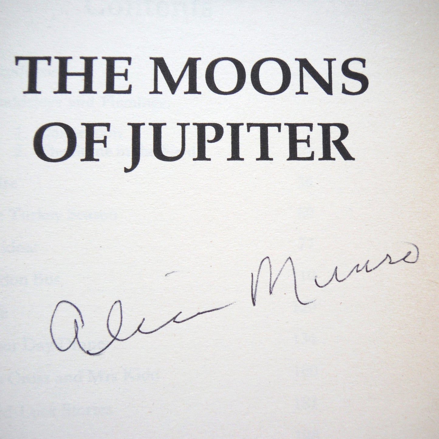 THE MOONS OF JUPITER, Short Stories by Alice Munro (1995-SIGNED)