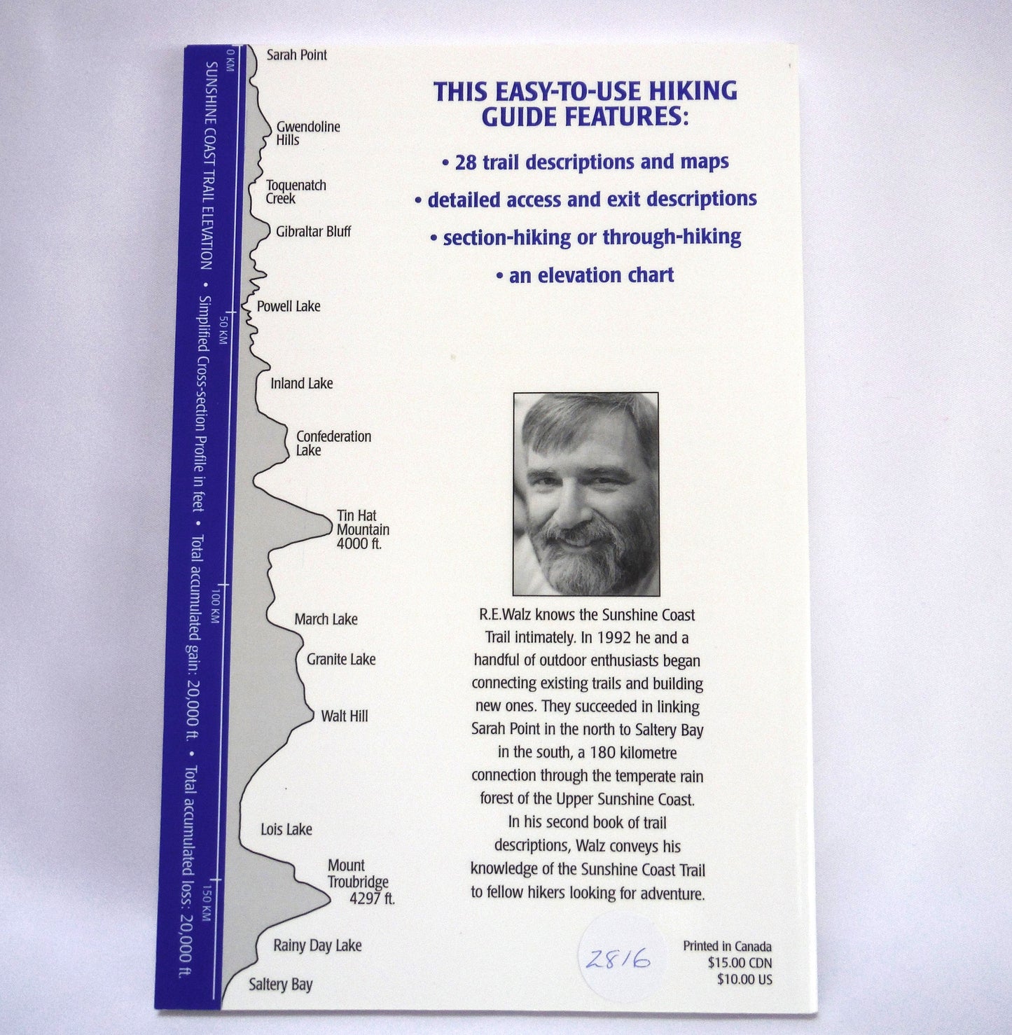 THE SUNSHINE COAST TRAIL, A Travel Guide by R.E. Walz, 2002