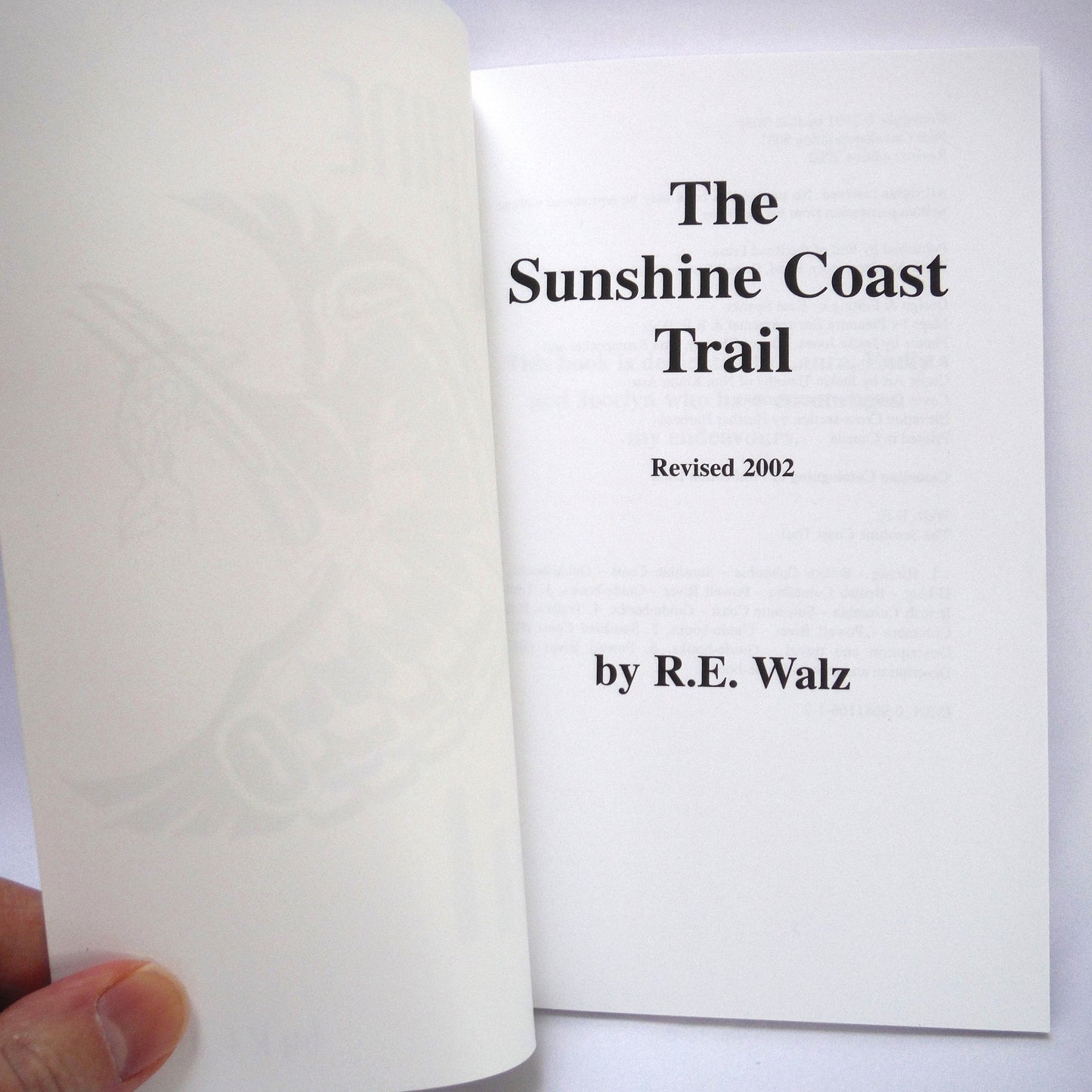 THE SUNSHINE COAST TRAIL, A Travel Guide by R.E. Walz, 2002