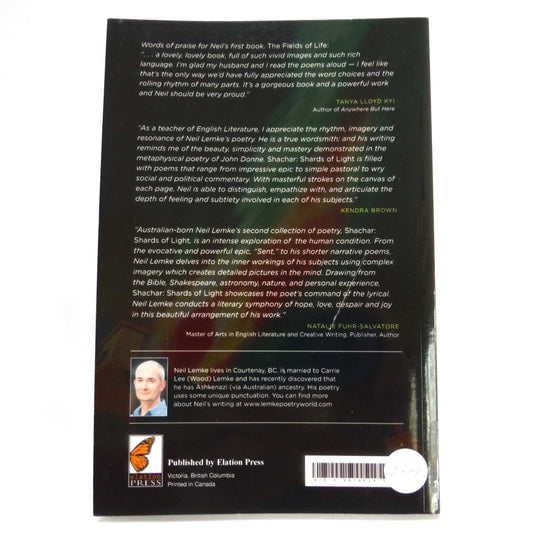 SHACHAR: SHARDS OF LIGHT, A Second Collection of Poems, by Neil Lemke (2014 1st Ed.)