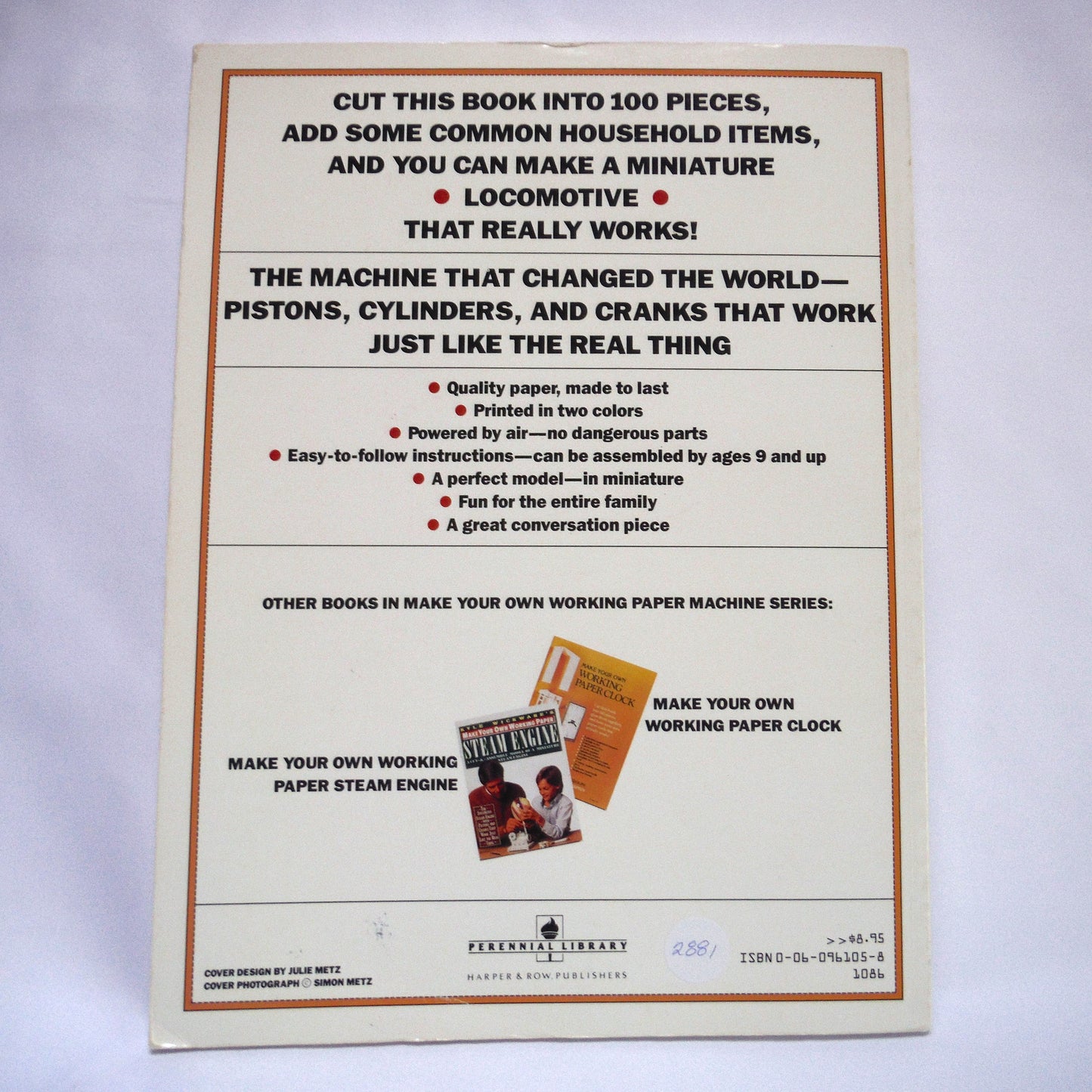 MAKE YOUR OWN WORKING PAPER LOCOMOTIVE, A Cut-And-Assemble Model of a Miniature Steam Locomotive, by Kyle Wickware (1986 1st Ed.)