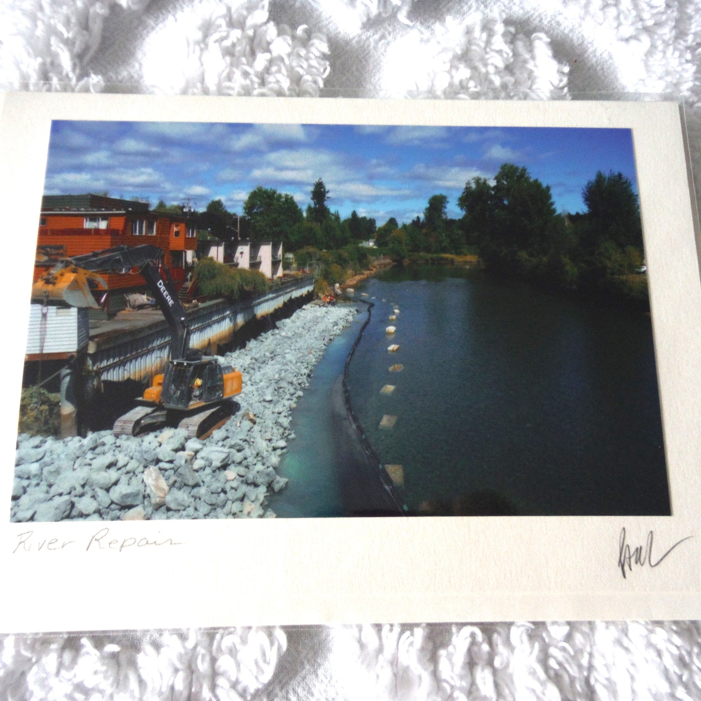 Original Art Greeting Card, Courtenay City Collection: "RIVER REPAIR"