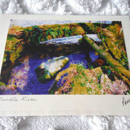 Original Art Greeting Card, Streams & Logs Collection: "JUMBLE RIVER"