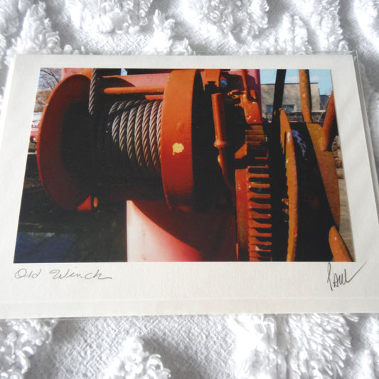 Original Art Greeting Card, Sights & Sounds Collection: "OLD WINCH"