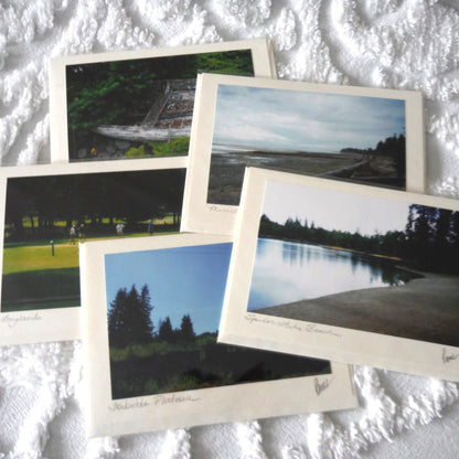 Original Art Greeting Card, Comox Valley Sights Collection: "SPIDER LAKE BEACH"