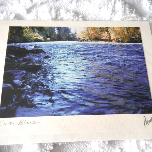 Original Art Greeting Card, Silent Moments Collection: "RIVER BLUES"